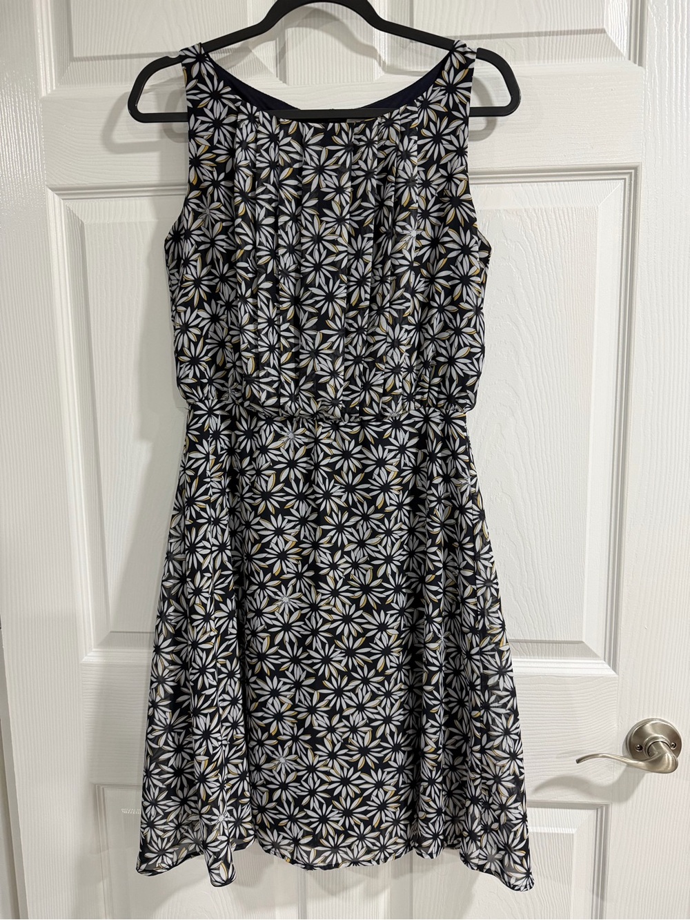 Olivia Matthews Sleeveless Navy Floral A-Line Dress